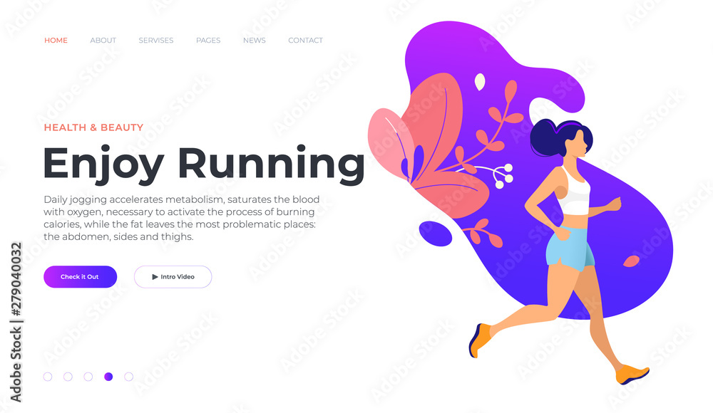 Obraz premium Web page design templates for fitness, yoga, beauty, spa, wellness, natural products, cosmetics, body care. Modern vector illustration concepts for website and mobile website development.
