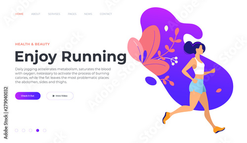Web page design templates for fitness, yoga, beauty, spa, wellness, natural products, cosmetics, body care. Modern vector illustration concepts for website and mobile website development.