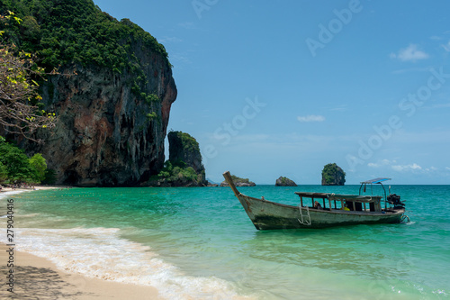 longtail boat in thailand beach