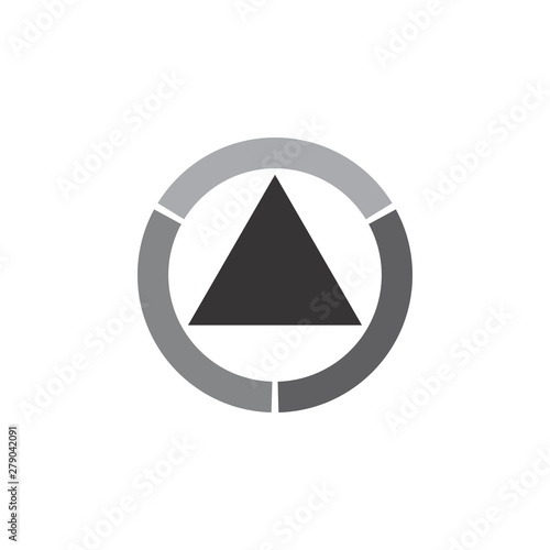 Circle with Triangle logo design vector