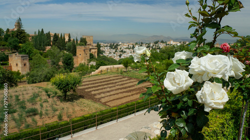 Granada - The Gardens of Alhambra palace.  May 24, 2019   GRANADA, SPAIN  