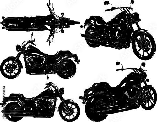 Retro Old Style Motorcycle Vector. Illustration Isolated On White Background. A vector illustration Of A Motorcycle.