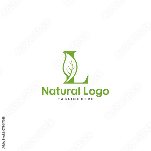 Letter L With Leaf Logo. Green leaf logo icon vector design. Landscape design, garden, Plant, nature and ecology vector. Ecology Happy life Logotype concept icon. Editable file.