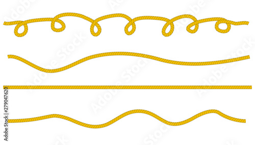 Simple Vector, seamless Brown Horizontal Wave Rope, for wedding invitation, greeting card, banner, borderline an other Element Design