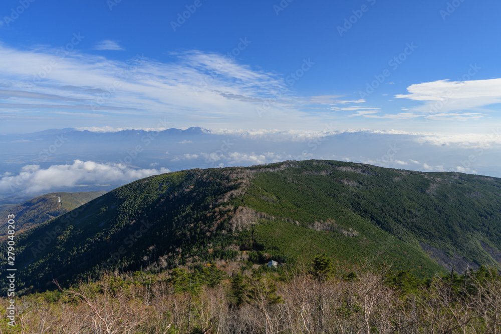 蓼科山から見た浅間山