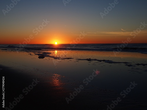 sunset on a North Sea beach