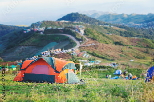 tourist tent camping.