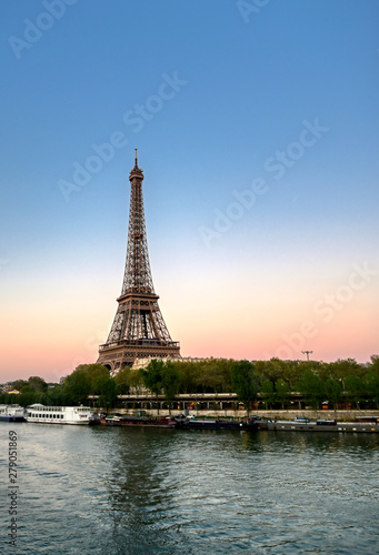 The Eiffel Tower across the River Seine in Paris, France. © Jbyard