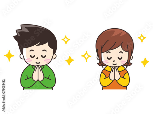 手を合わせてありがとう　若者