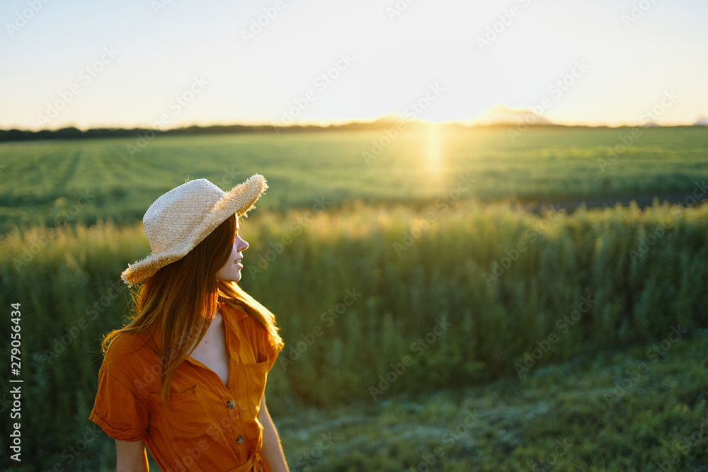 young woman in the field