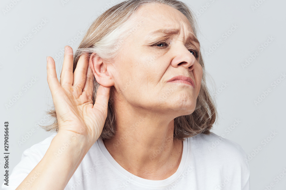 senior woman with headache senior woman with headache