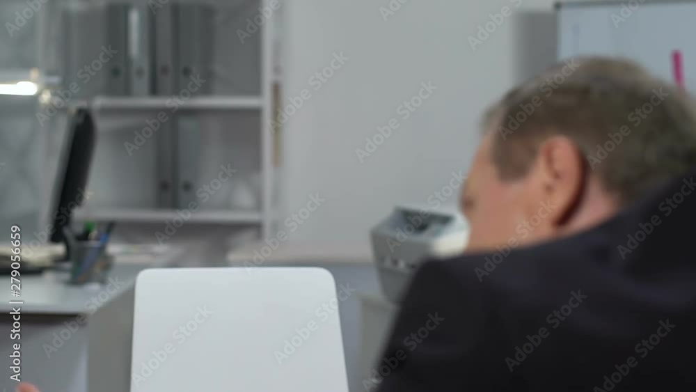 Crying female employee suffering work stress, mad boss shouting at assistant Crying female employee suffering work stress, mad boss shouting at assistant