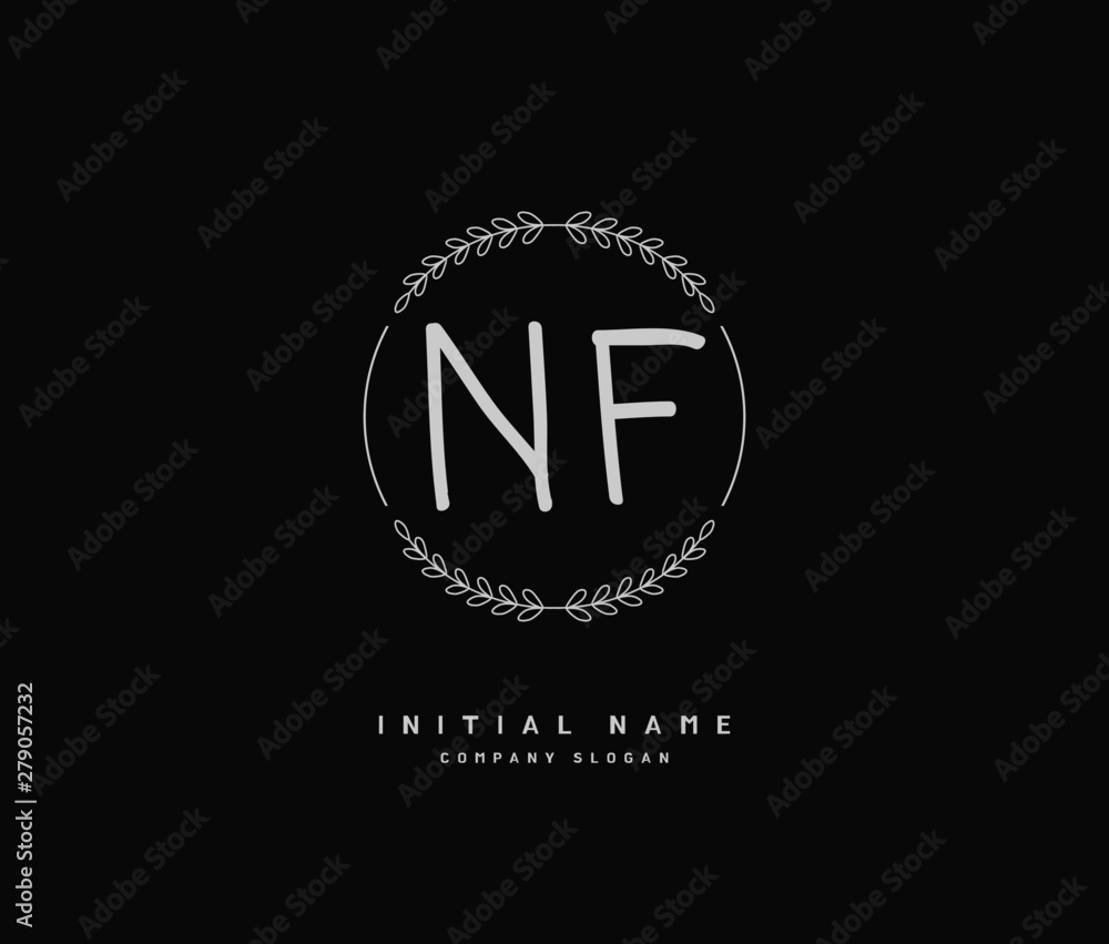 N F NF Beauty vector initial logo, handwriting logo of initial signature, wedding, fashion, jewerly, boutique, floral and botanical with creative template for any company or business. N F NF Beauty vector initial logo, handwriting logo of initial signature, wedding, fashion, jewerly, boutique, floral and botanical with creative template for any company or business.