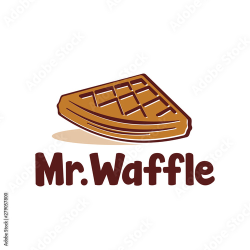 Round Ruddy Waffle Line Art Logo Icon Vector