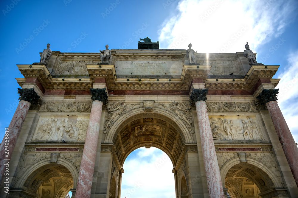 The Arc de Triomphe du Carrousel located in Paris, France