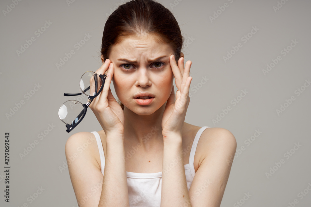 Fototapeta premium woman with perfect skin looking at camera