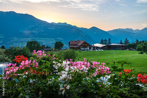 The flowers and villa of Brixen