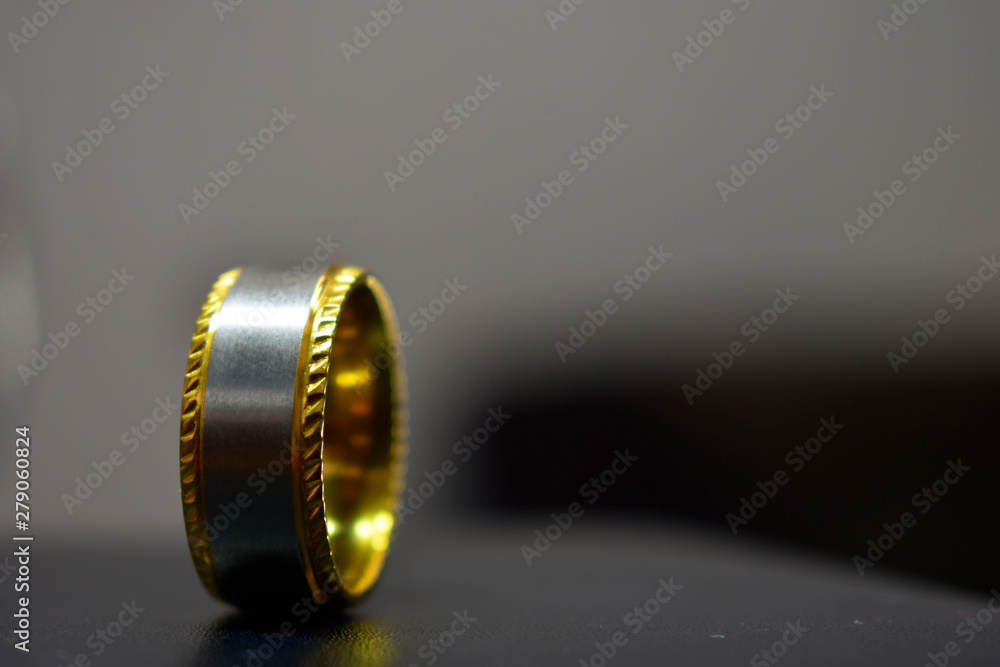 Two color ring Expensive luxury made of gold and white gold Two color ring Expensive luxury made of gold and white gold