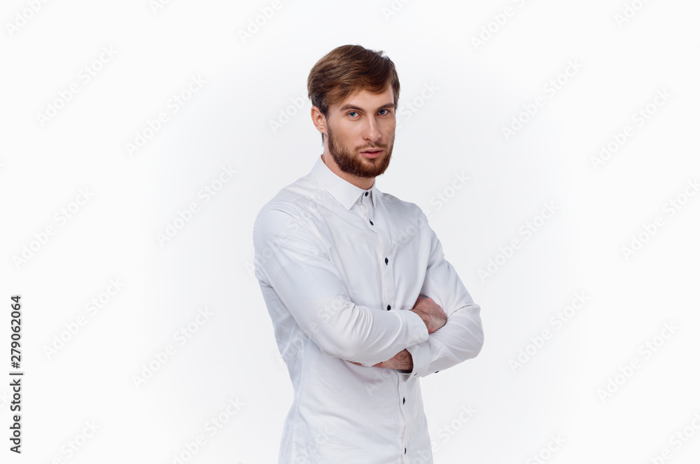 portrait of young man isolated on white background portrait of young man isolated on white background