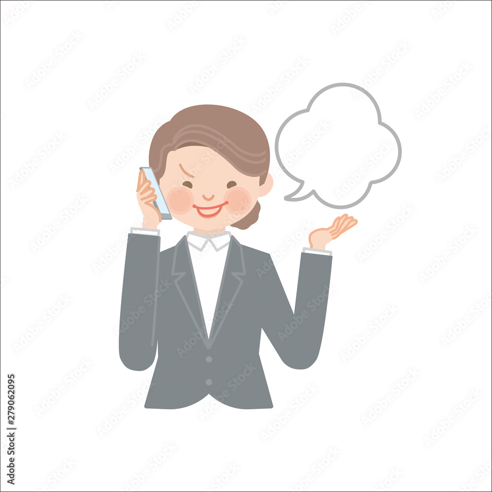 電話で騙す女性(ビジネス) 電話で騙す女性(ビジネス)