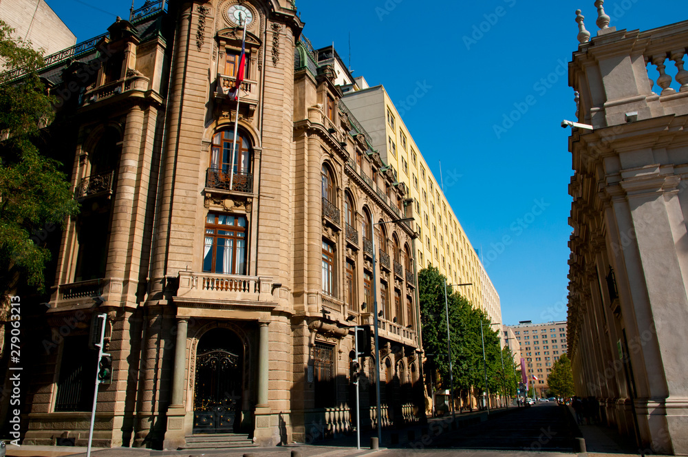 Street Corner of Moneda & Morande - Santiago - Chile