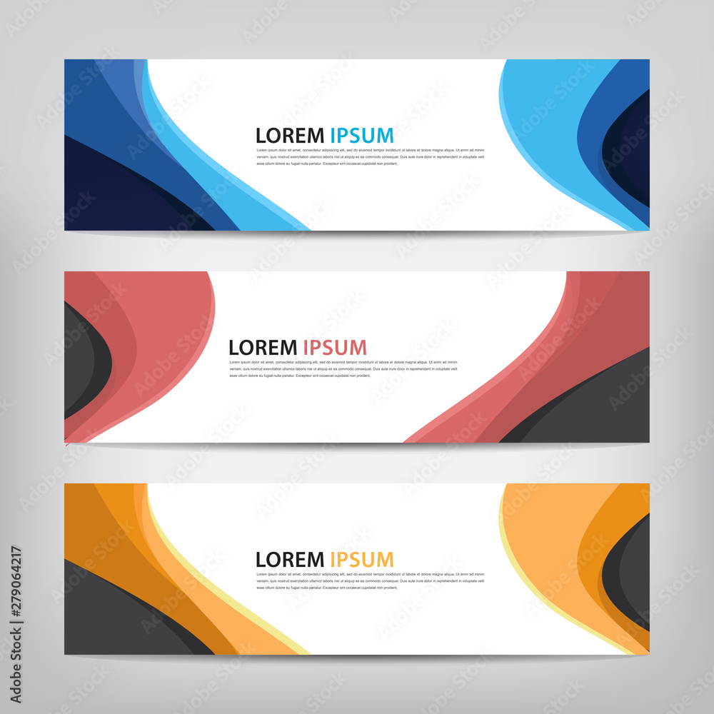Fototapeta premium abstract wave banner template, vector illustration