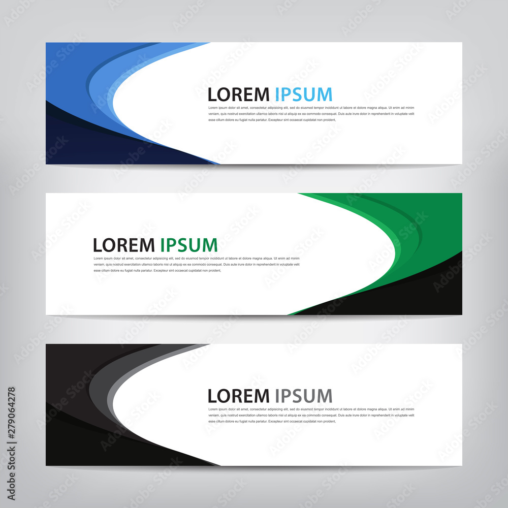 Naklejka premium abstract wave banner template, vector illustration