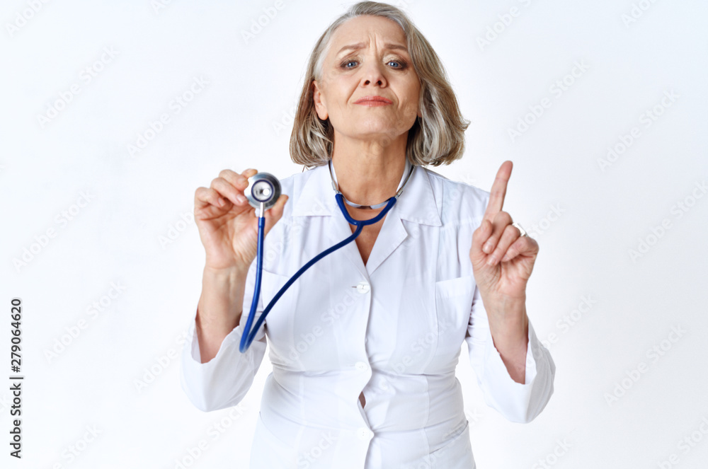 portrait of a female doctor with stethoscope portrait of a female doctor with stethoscope