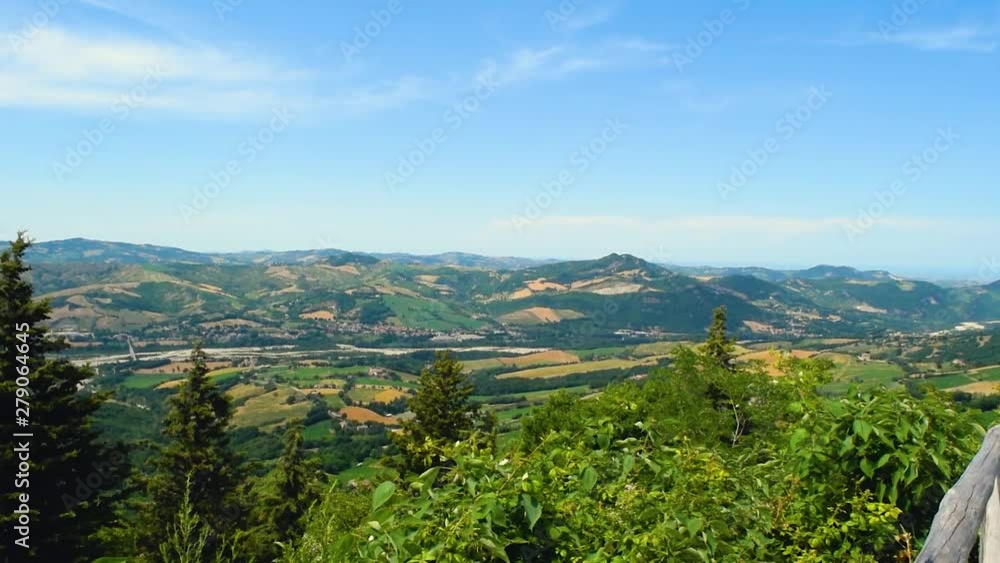 Landscape view from San Leo village hill in Italy Landscape view from San Leo village hill in Italy