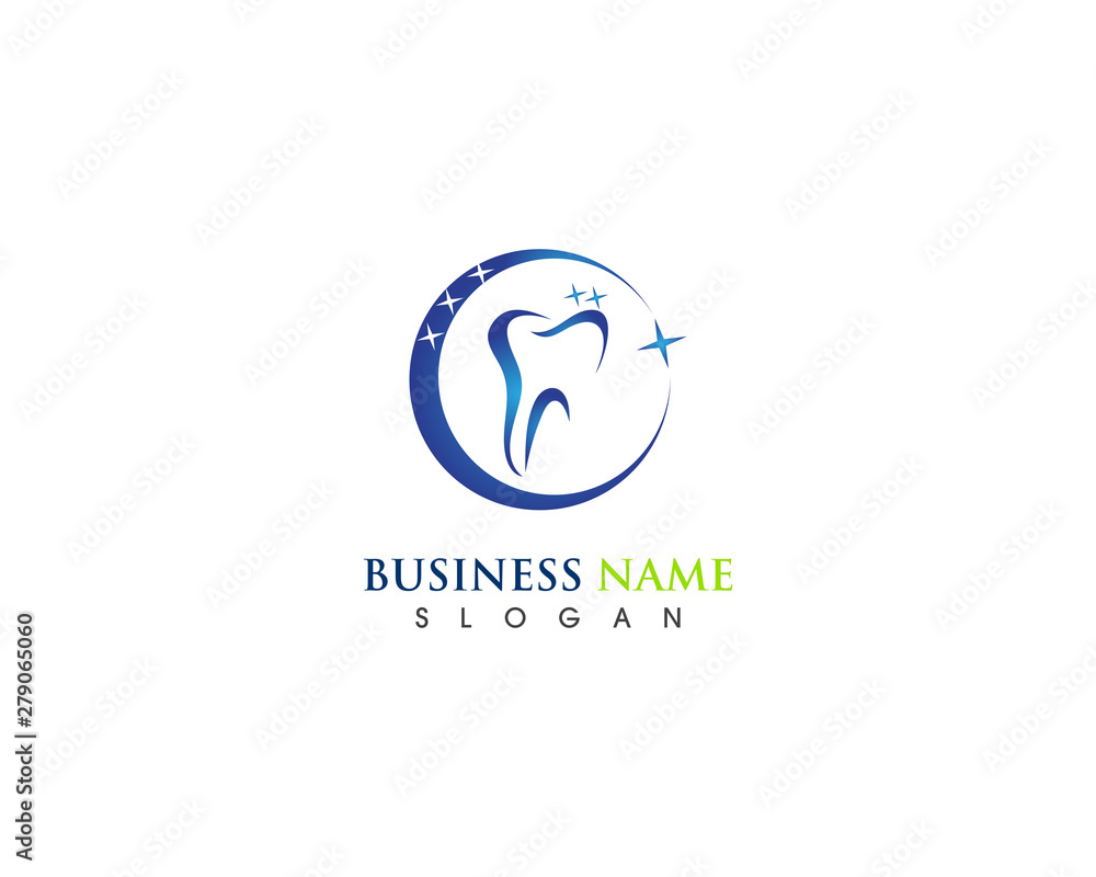 Dental care health logo design template
