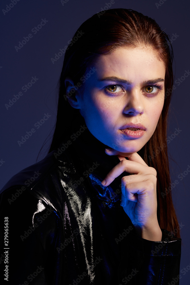 portrait of woman with oerfect skin on face portrait of woman with oerfect skin on face