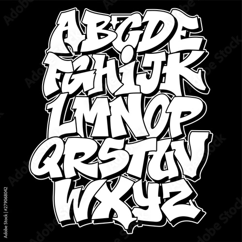 Graffiti style lettering text design