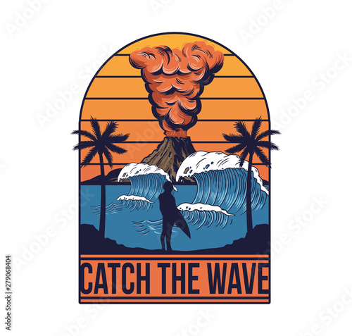 Vintage fashion trendy summer print design