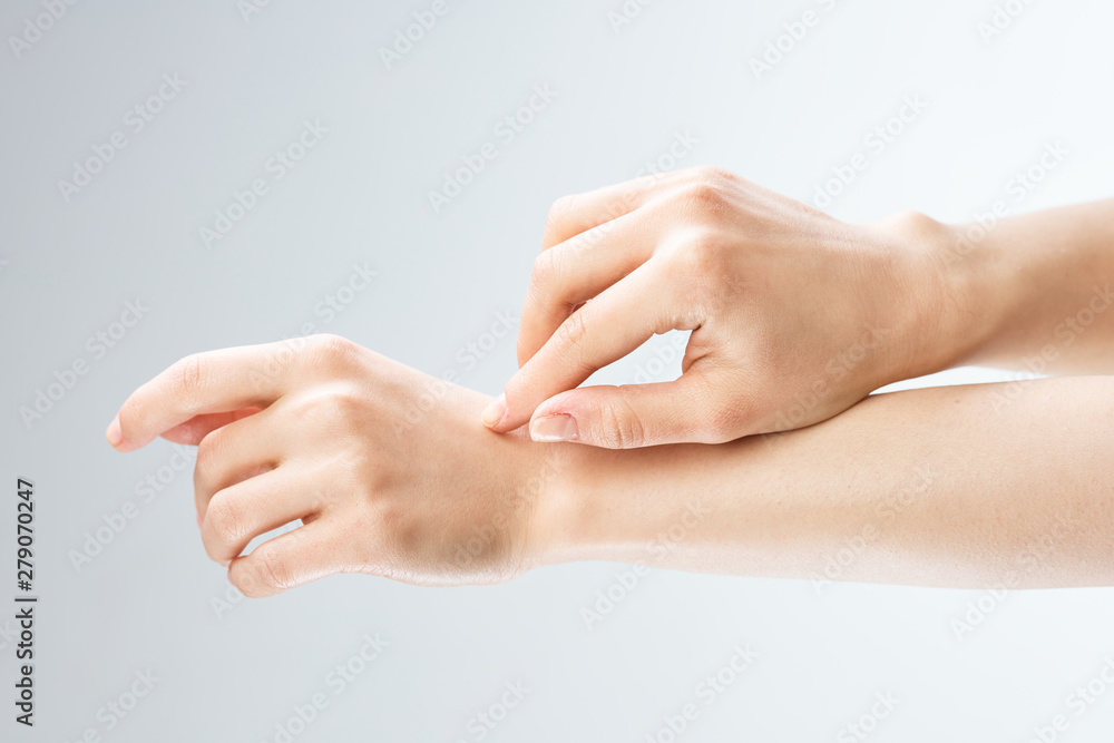 hands on white background