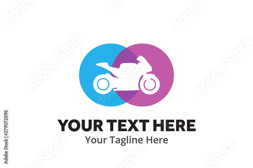 simple motorcycle logo creative design in flat style with color . emotorbike logo creative design for identity and club
