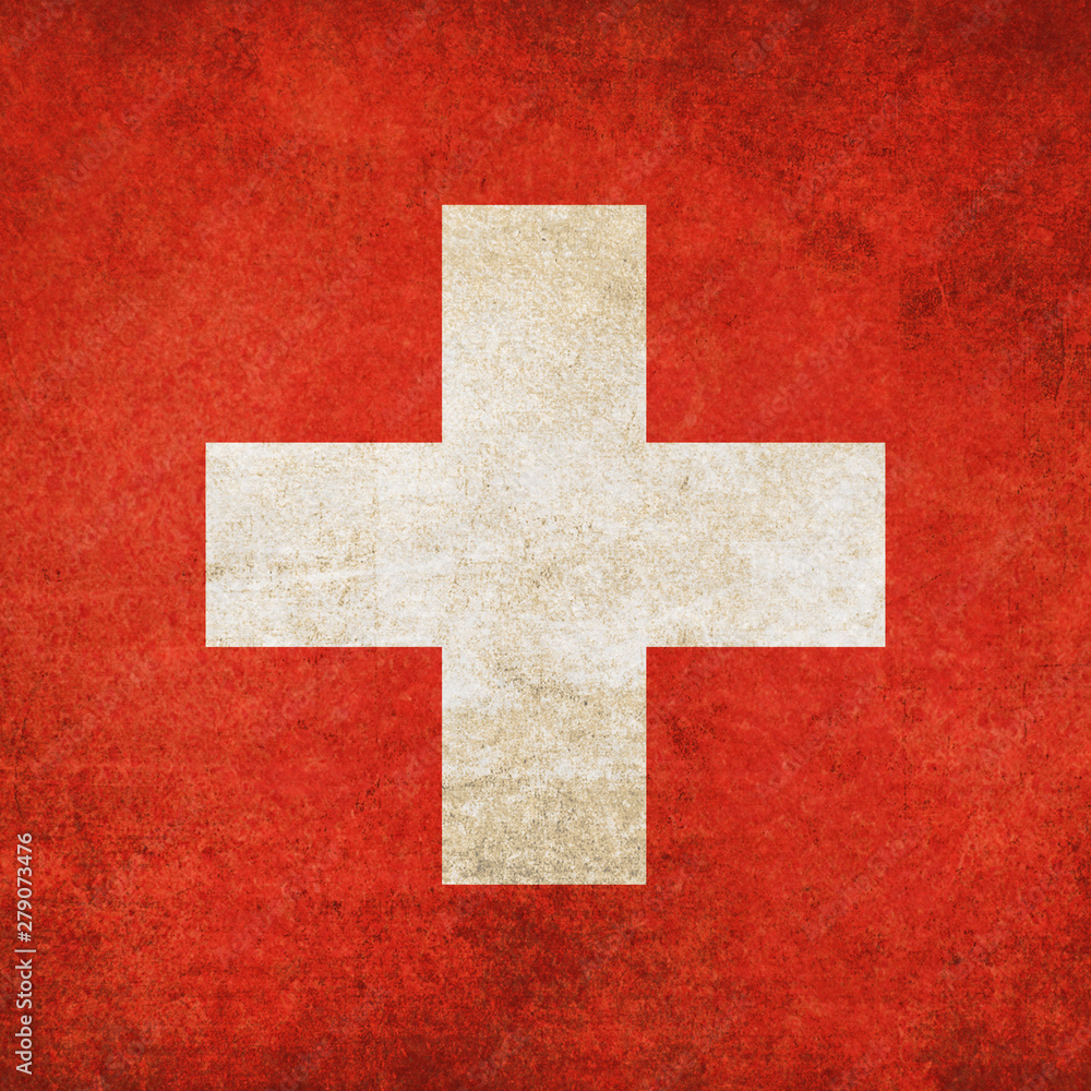 Flag of Switzerland with a raw style Flag of Switzerland with a raw style