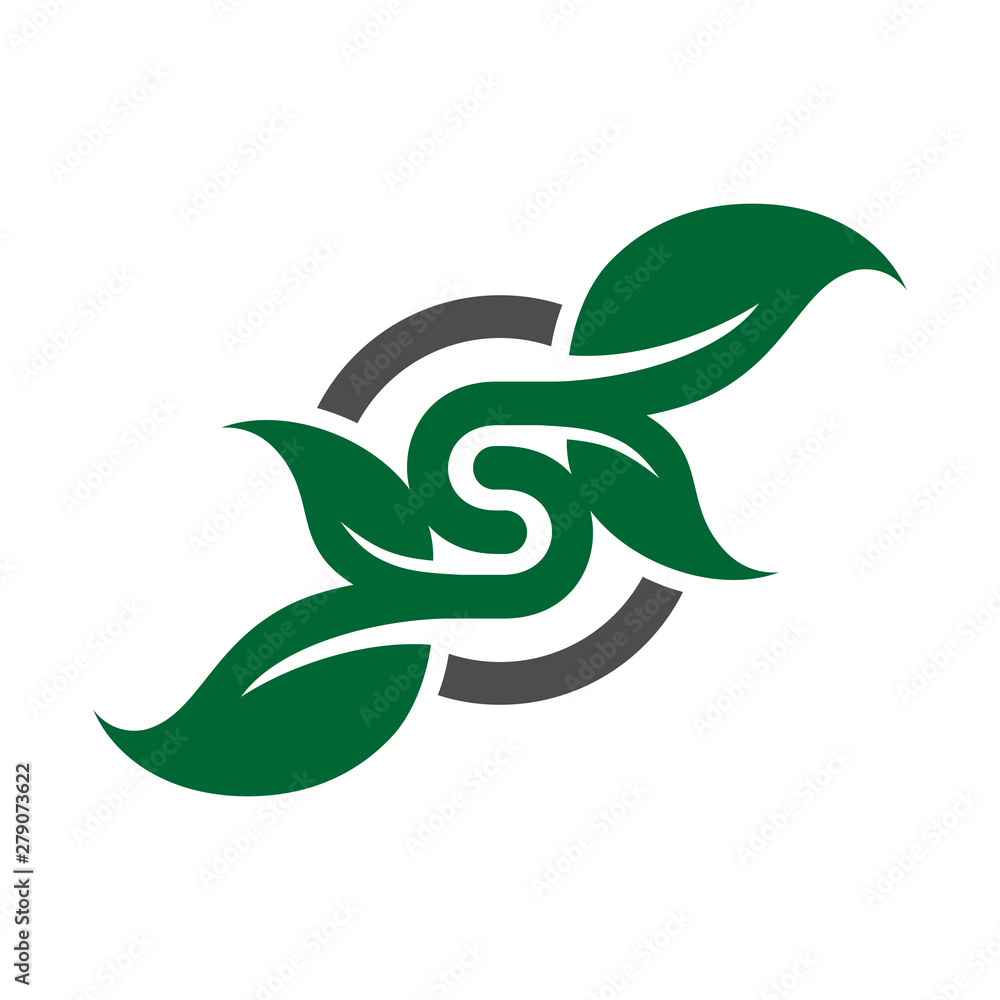 leaf logo letter s your company