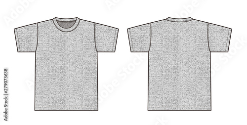 Short sleeve t-shirt illustration (heather gray) /front,back