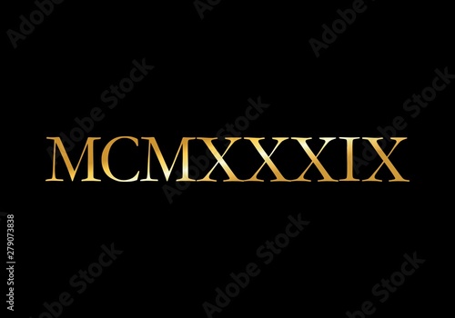 MCMXXXIX 1939 Roman (Gold)