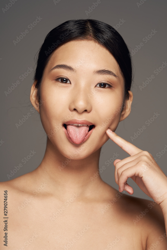 portrait of young woman with perfect skin portrait of young woman with perfect skin