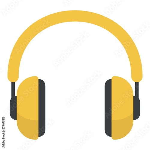 Shooting headset icon. Flat illustration of shooting headset vector icon for web design