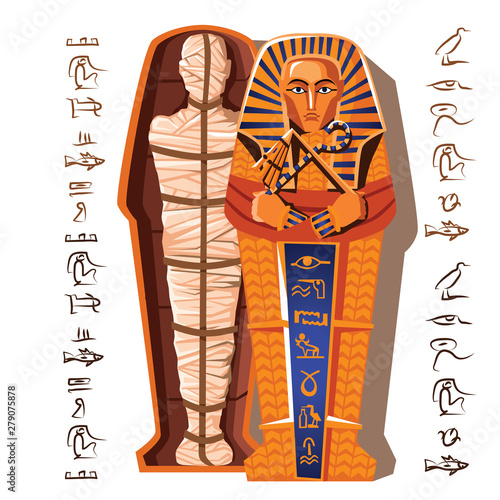 Pharaoh mummy cartoon vector illustration