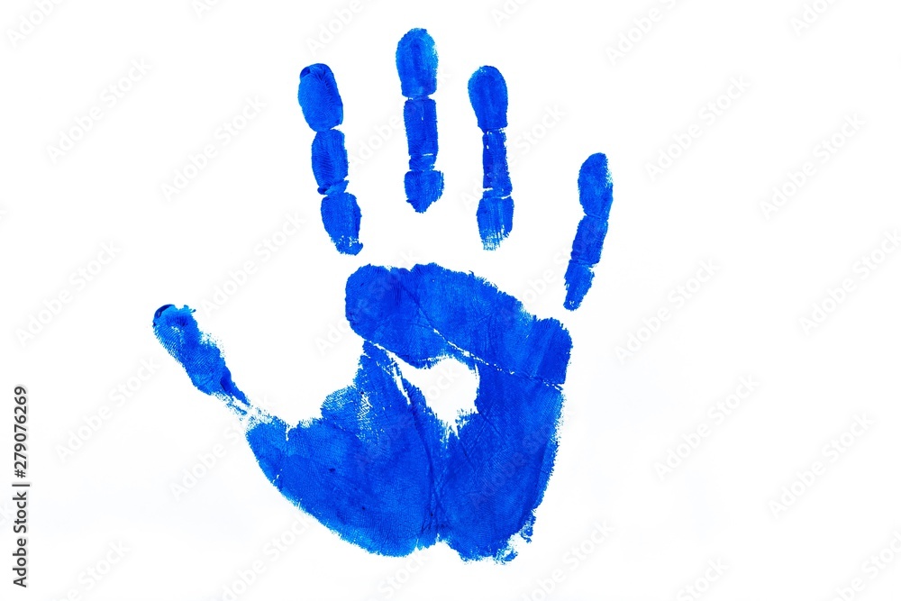 Blue Handprint - Isolated Blue Handprint - Isolated