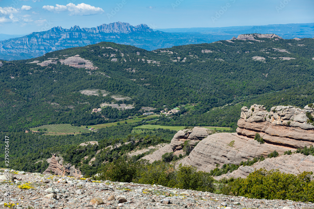 Rocky landscape of Natural Park de Sant Llorenc del Munt i l Obac