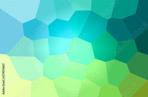 Abstract illustration of blue, green, yellow Giant Hexagon background