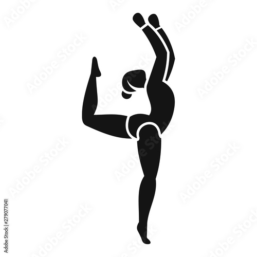 Girl rhythmic gymnastics icon. Simple illustration of girl rhythmic gymnastics vector icon for web design isolated on white background