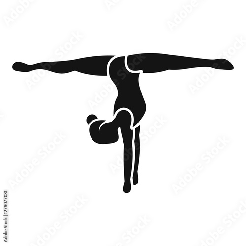 Girl stay hands gymnastics icon. Simple illustration of girl stay hands gymnastics vector icon for web design isolated on white background