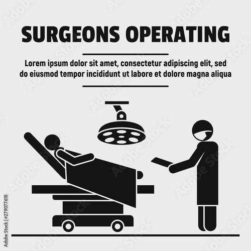 Surgeon operation concept background. Simple illustration of surgeon operation vector concept background for web design isolated on white background