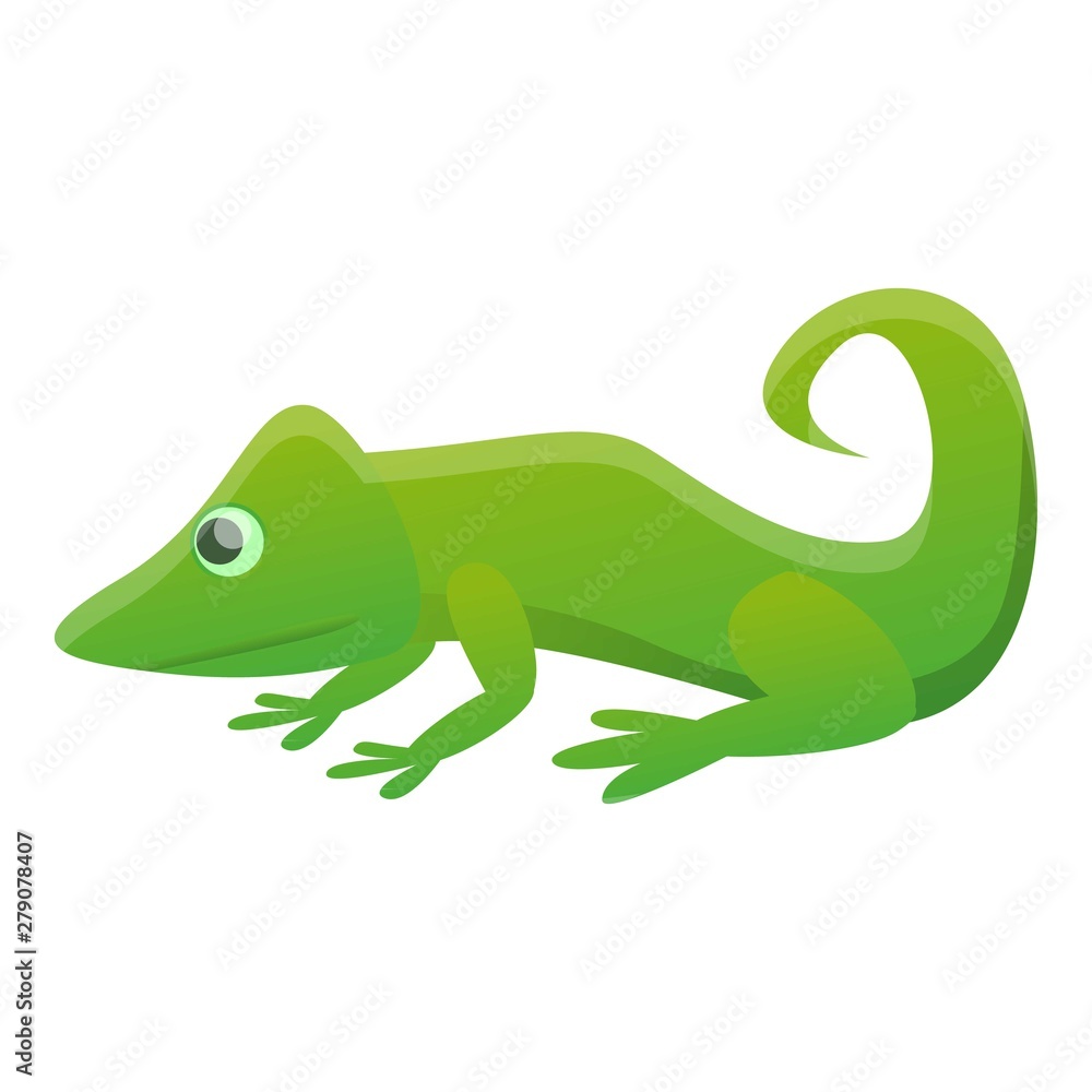 Obraz premium Green reptile icon. Cartoon of green reptile vector icon for web design isolated on white background