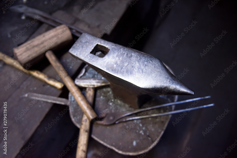 Working tool at blacksmith traditional workshop Working tool at blacksmith traditional workshop